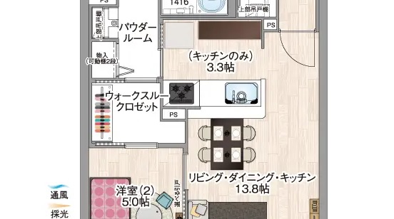 ウォークスルークロゼット図面