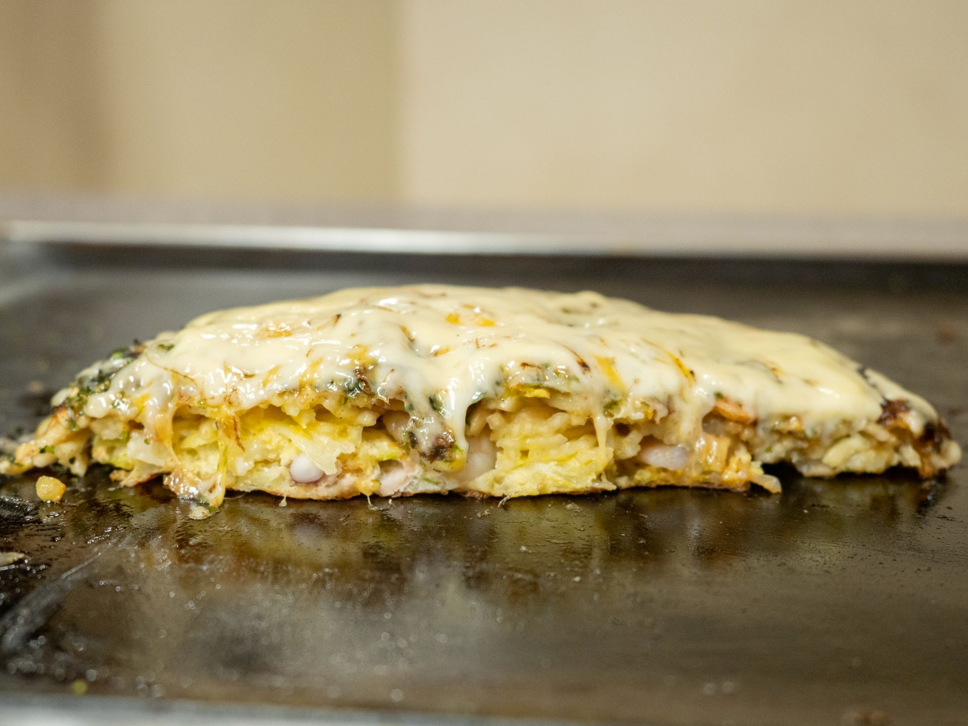 お好み焼きの断面